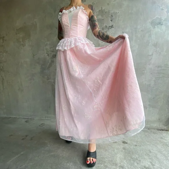 chinese dress ladies Vintage Beaded Prom Dresses with Slit Spaghetti Strap 1920s Evening Dress 22142 Pink / US10